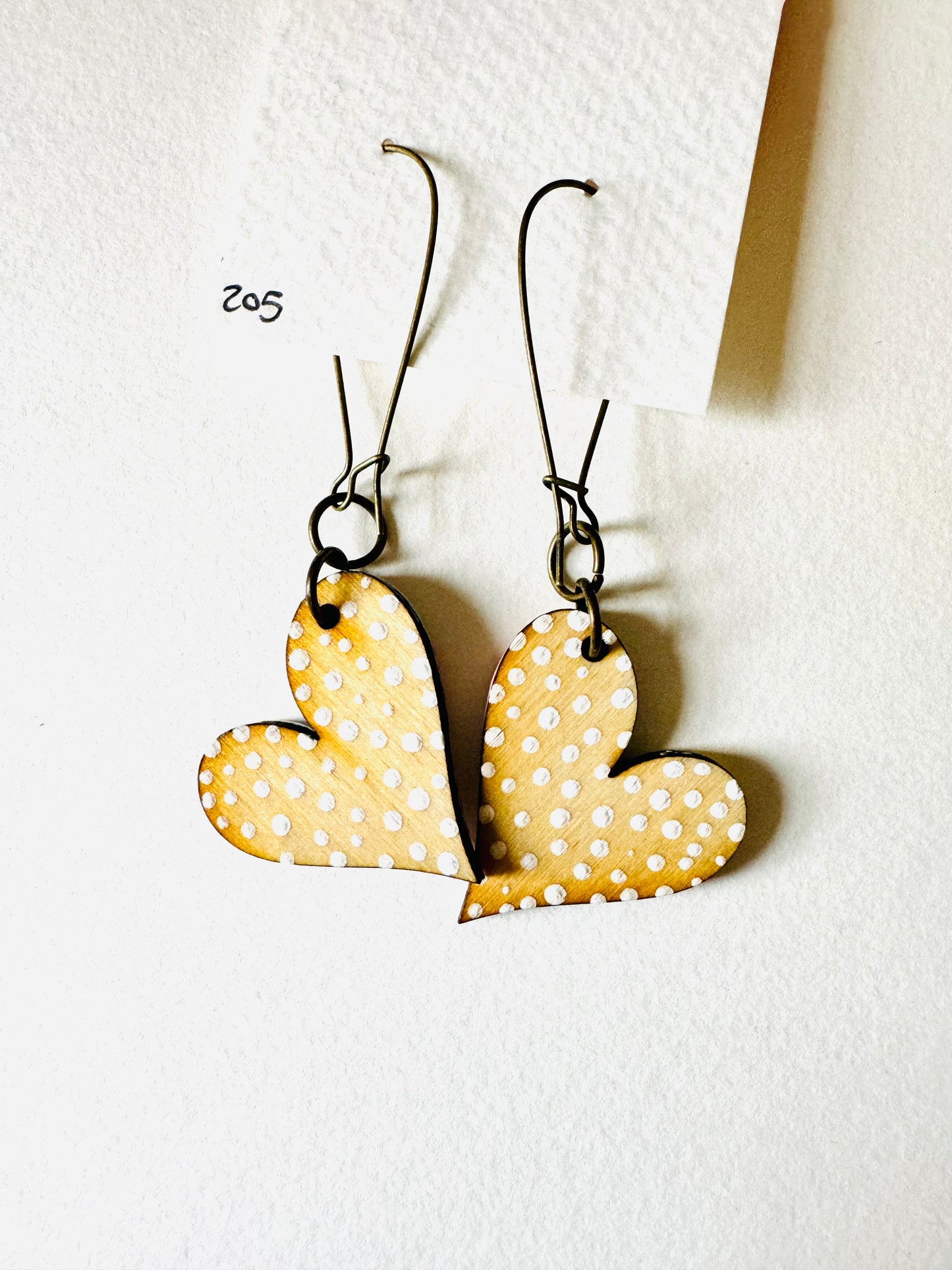 Colorful, Hand Painted, Heart Shaped Earrings 205