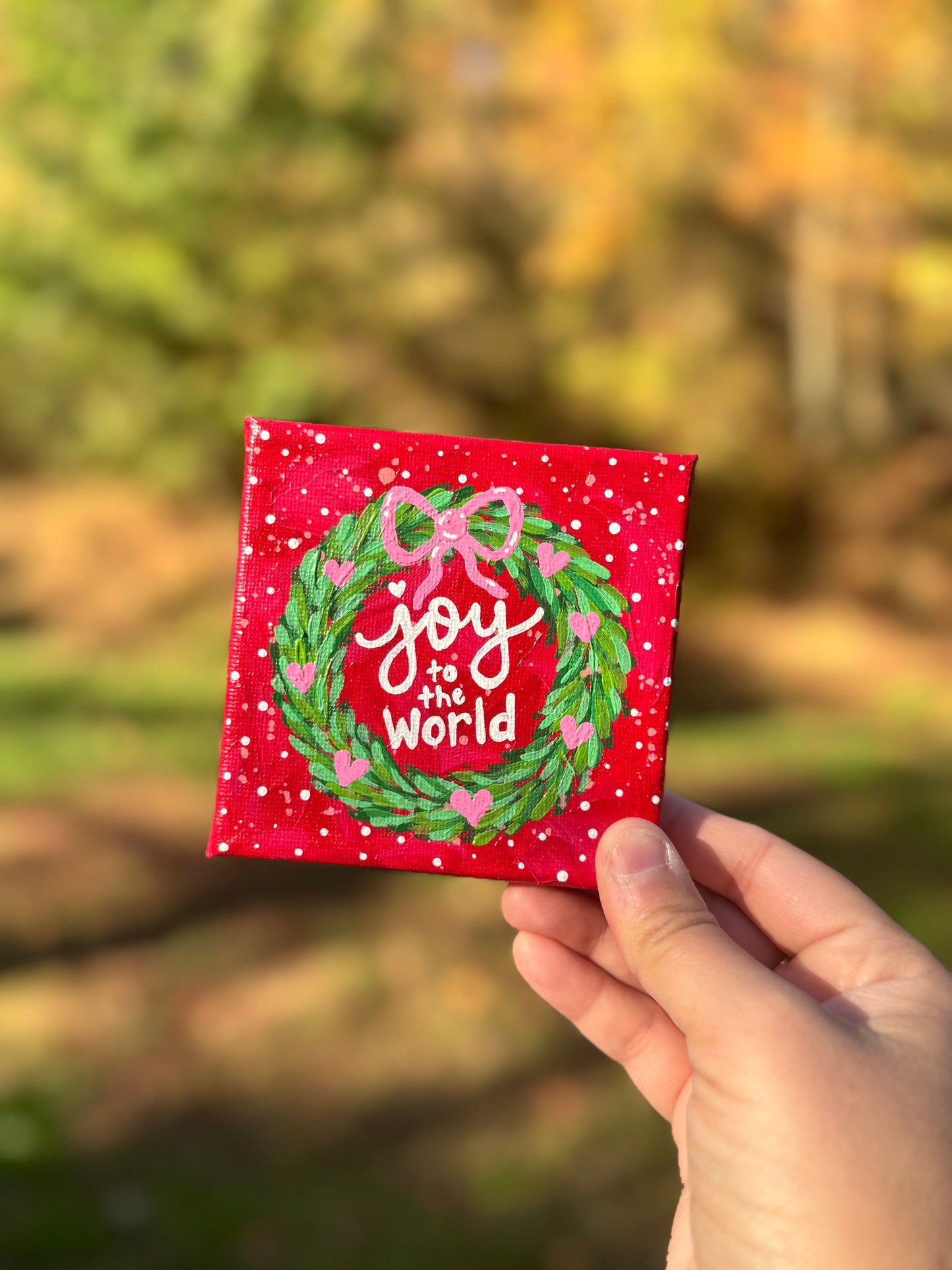 Christmas Wreath Mini Canvas Joy to the World