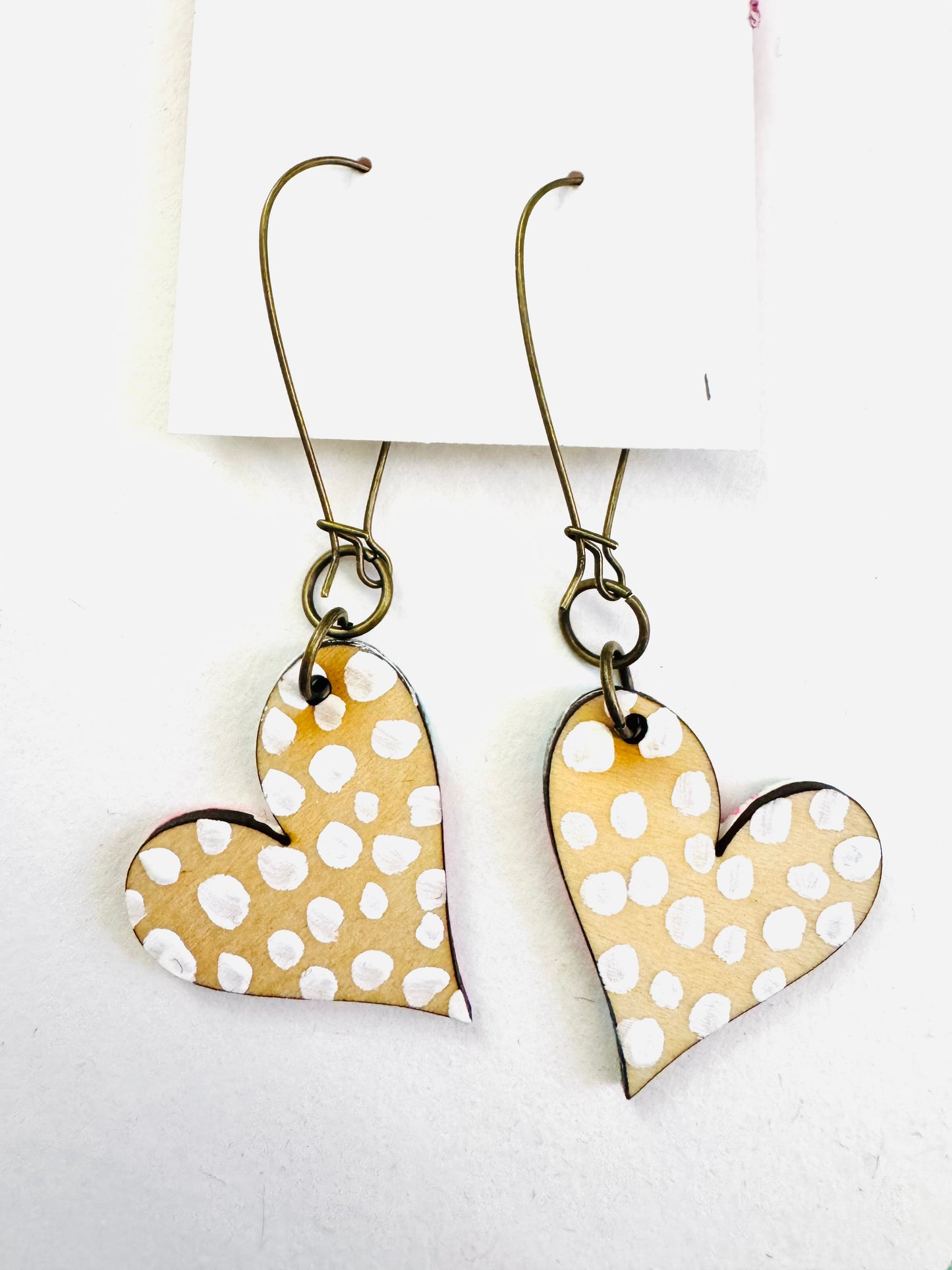 Colorful, Hand Painted, Valentine Heart Shaped Earrings 1