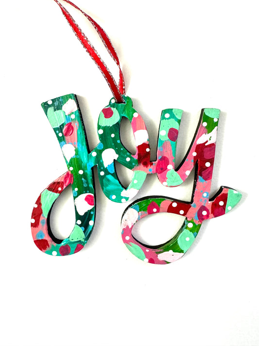 Joy Hand Painted Christmas Ornament 31