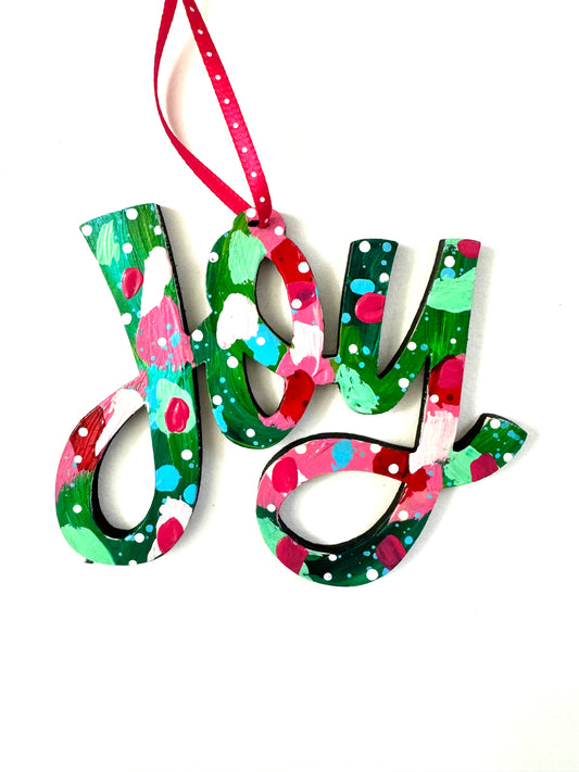 Joy Hand Painted Christmas Ornament 15