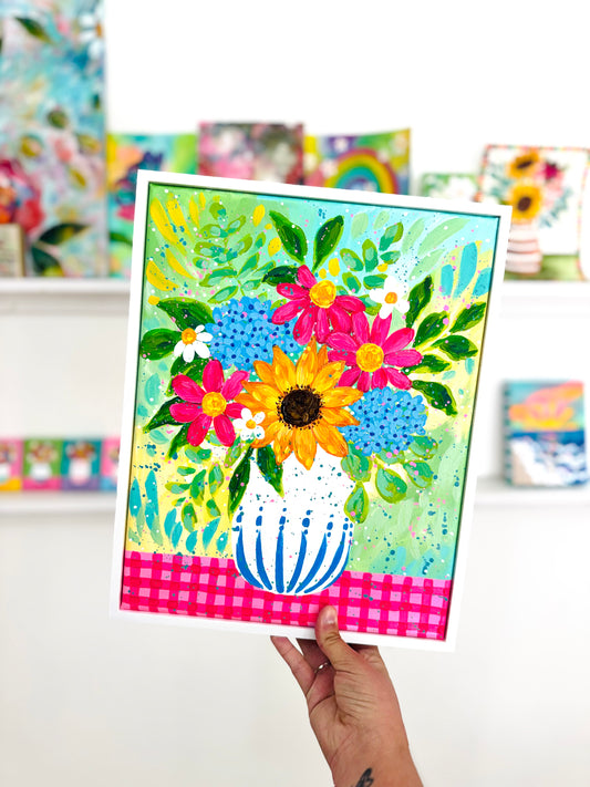 "Picnic Flowers" Original Painting #16 of 52 Weeks of Colorful Joy 2026