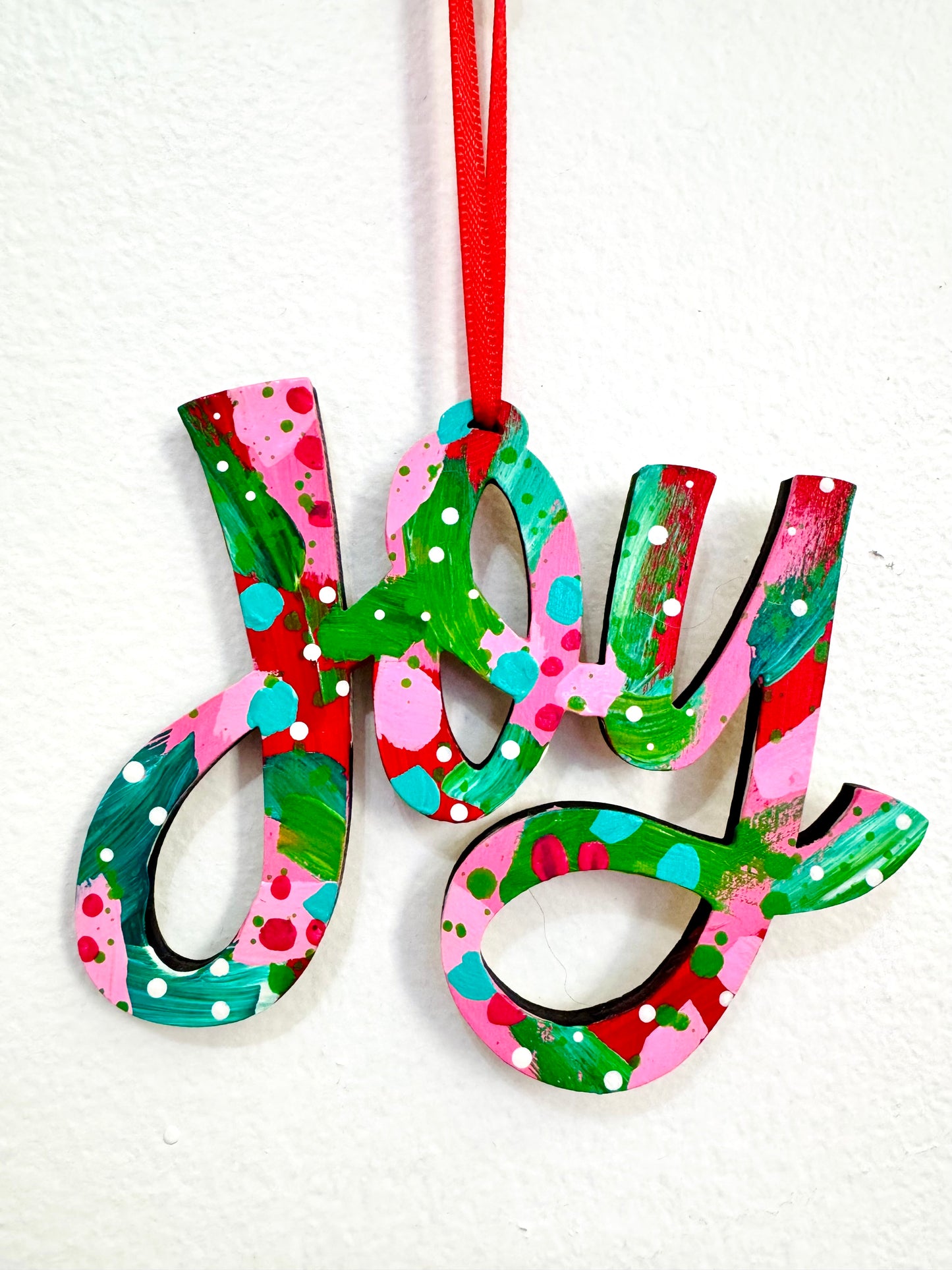 Hand Painted Joy Christmas Ornament 14
