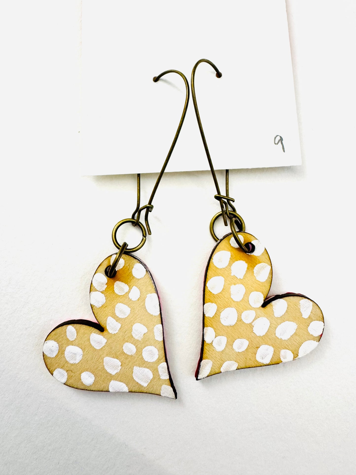 Colorful, Hand Painted, Valentine Heart Shaped Earrings 9