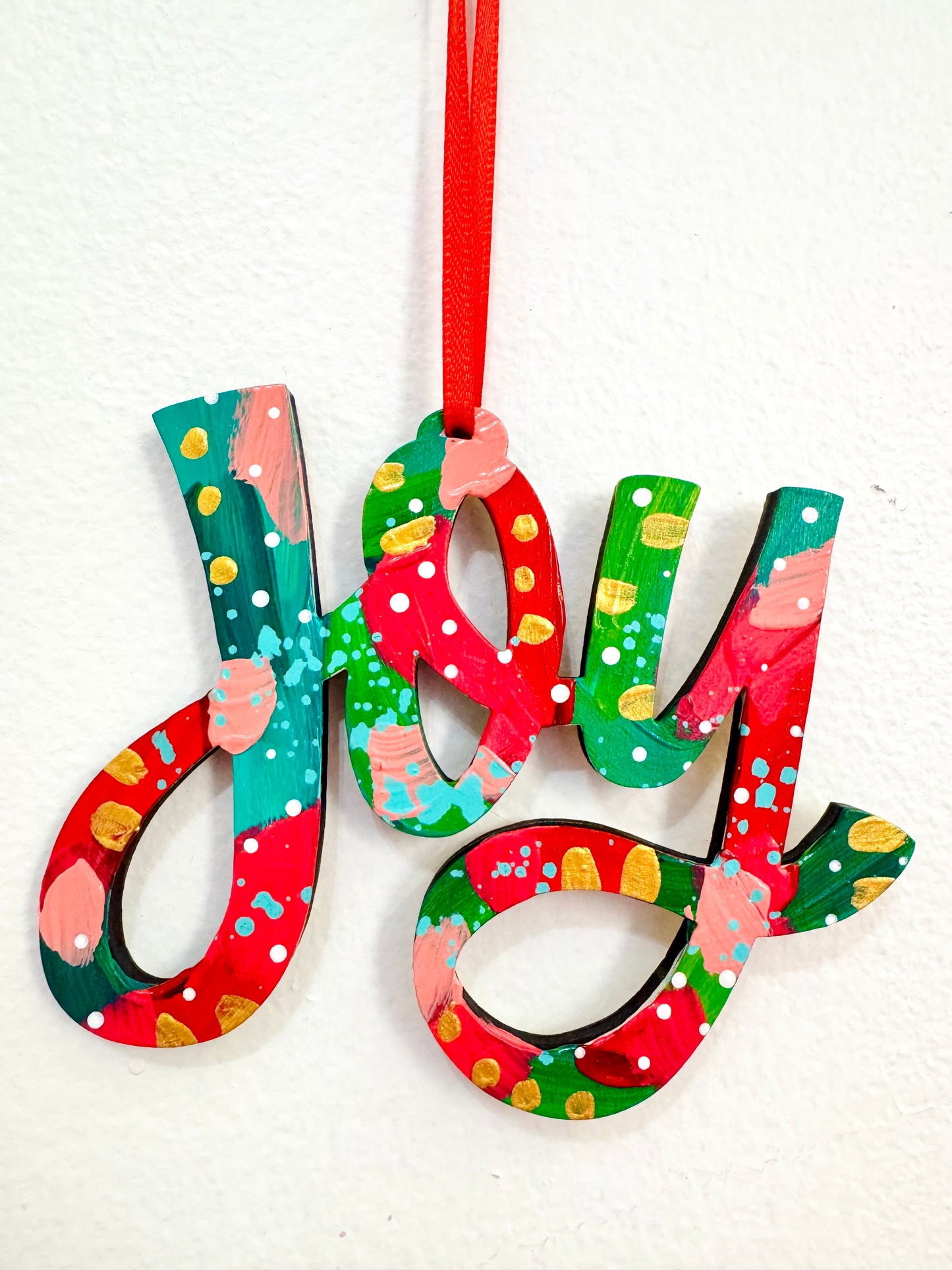 Hand Painted Joy Christmas Ornament 10