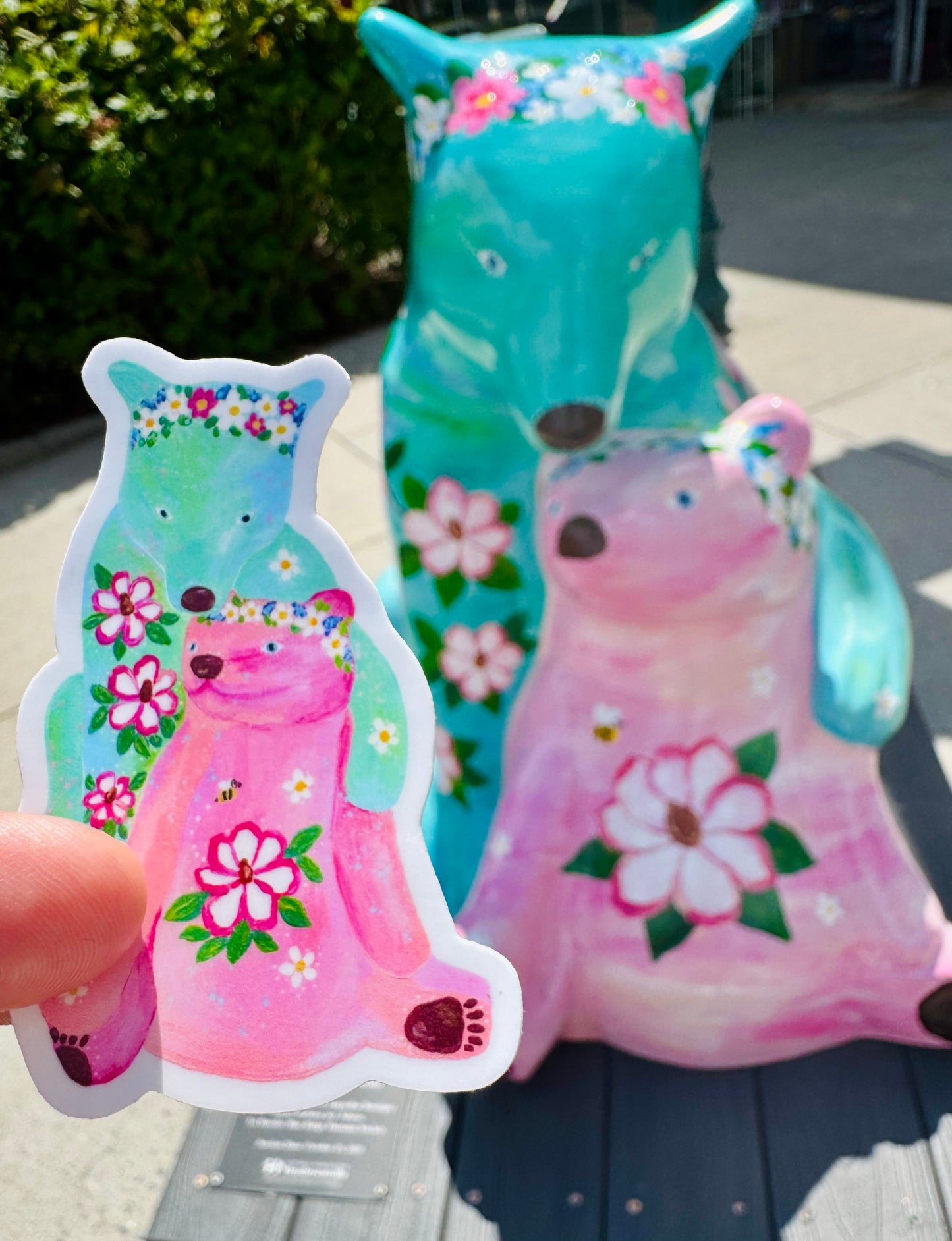 Blue Ridge Blossom Bear Vinyl Sticker August 2025 Sticker of the Month