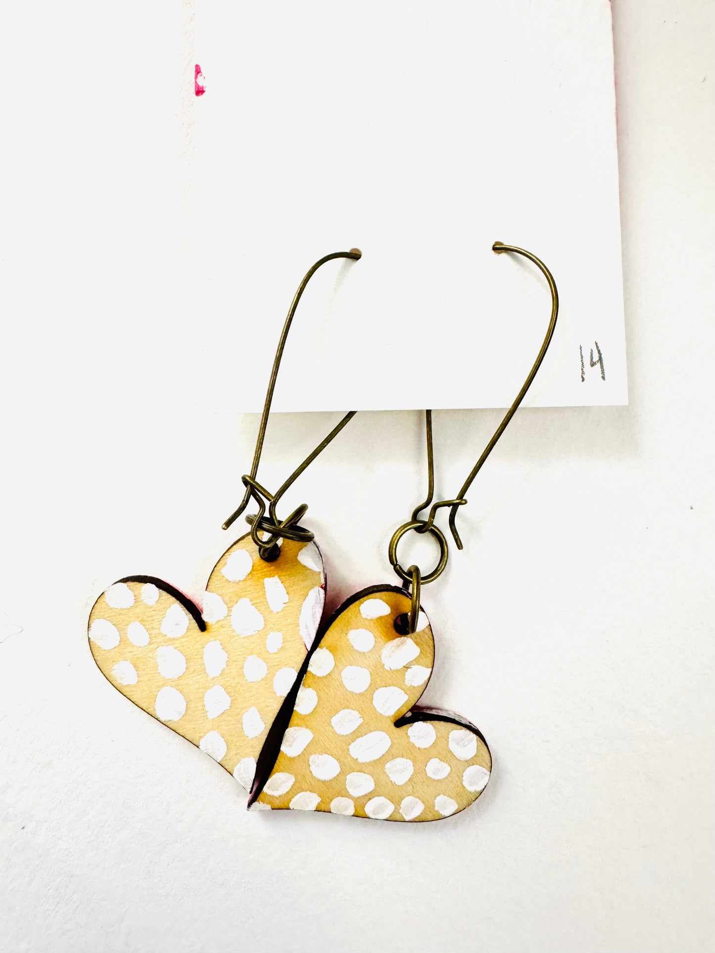 Colorful, Hand Painted, Valentine Heart Shaped Earrings 14