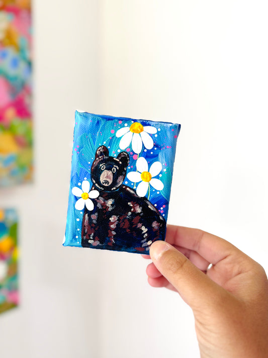 Black Bear Floral Mini Canvas 6