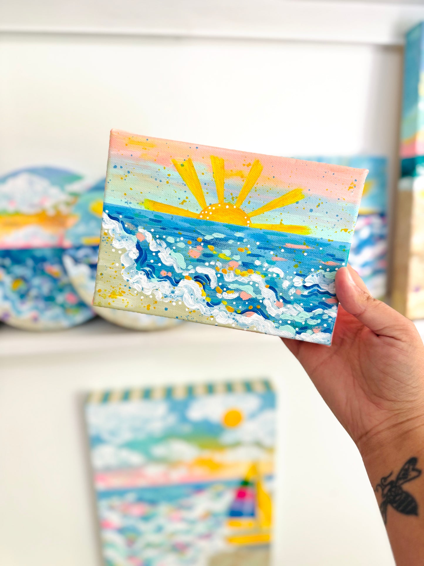 "Sunset Soul" Original Beach Painting on 5x7 inch canvas