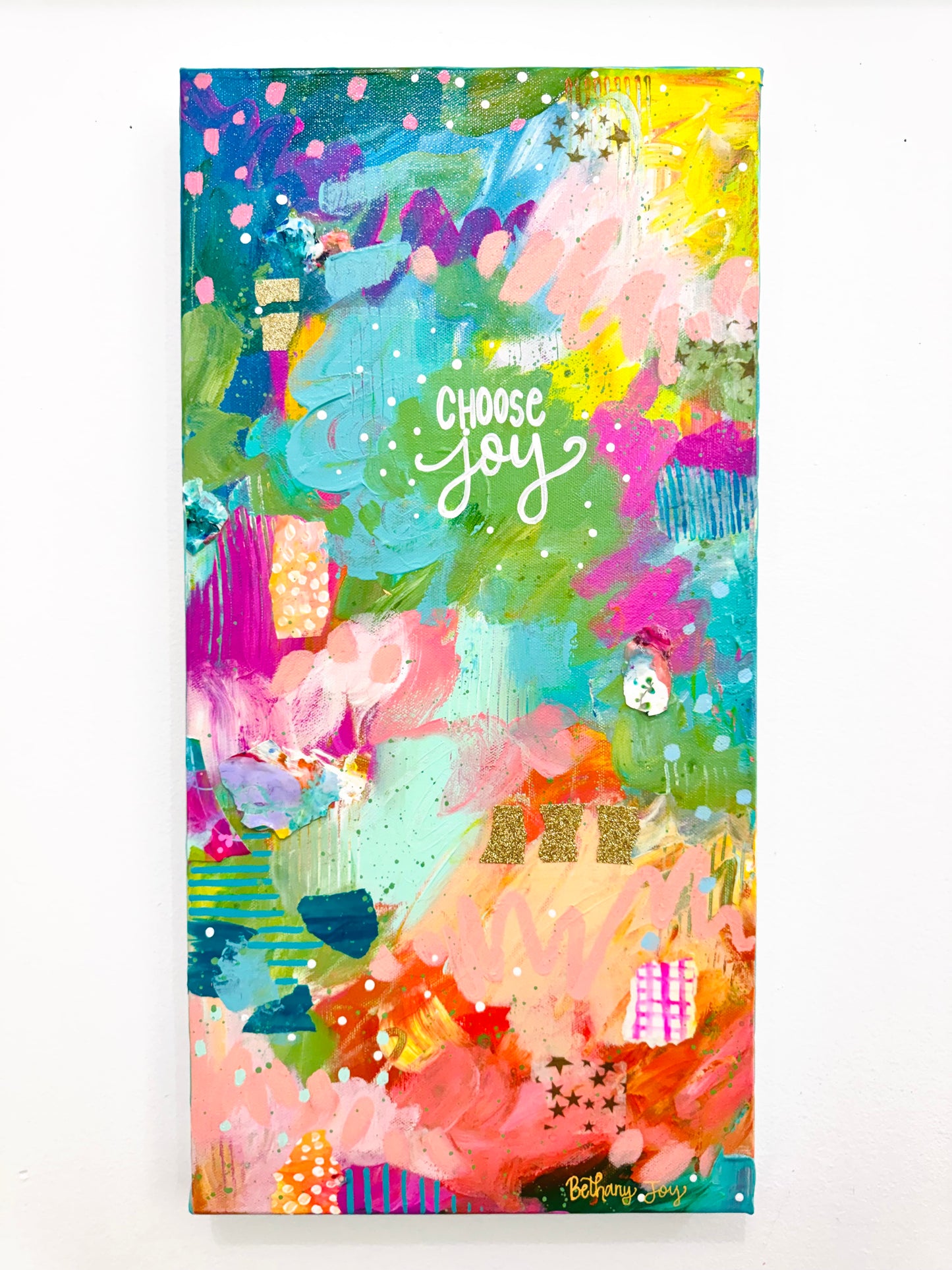 "Choose Joy Abstract Collage" Original Painting #28 of 52 Weeks of Colorful Joy 2026