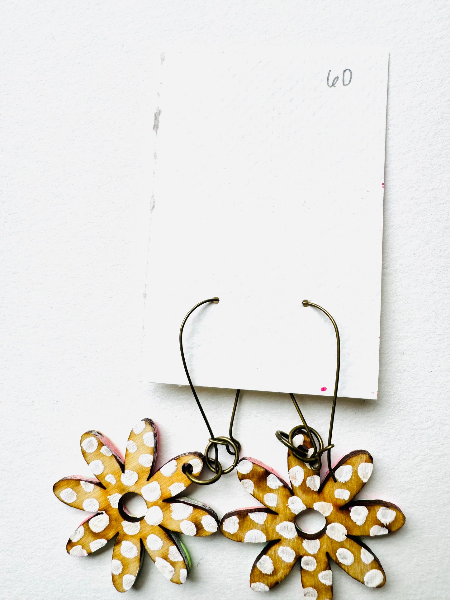 Colorful, Hand Painted Flower Earrings 60