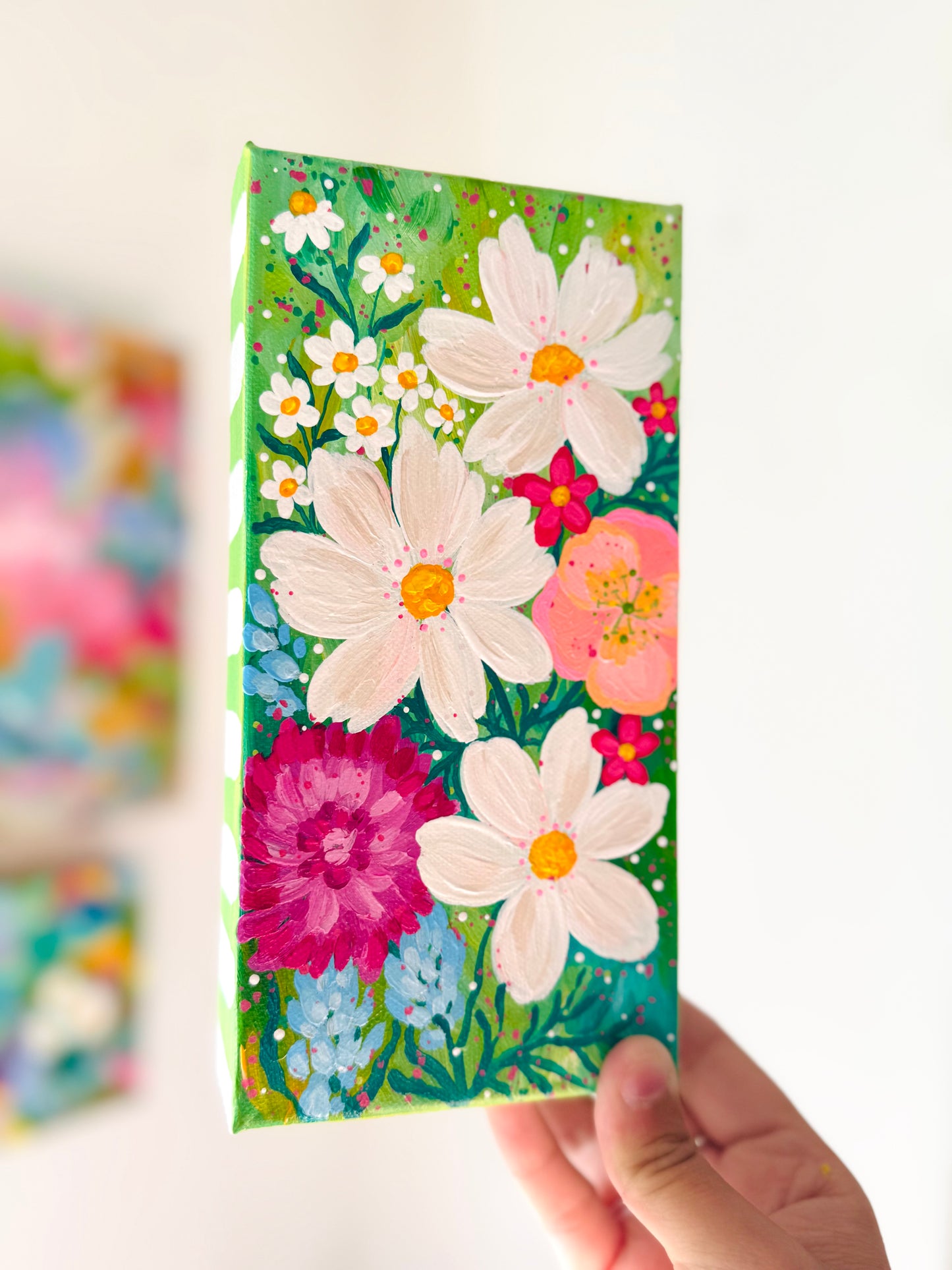 "Summer Meadow" Original Beach Painting on 4x8 inch canvas