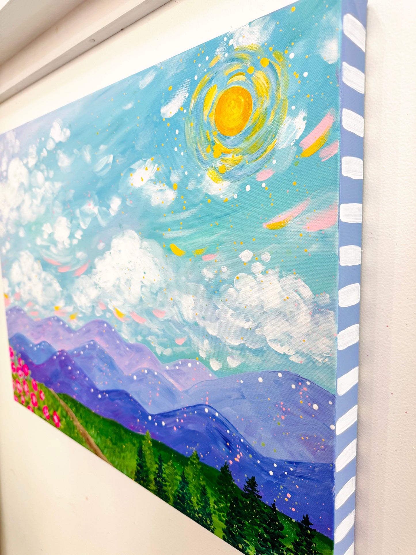 "Dancing Mountain Skies" Original Painting #23 of 52 Weeks of Colorful Joy 2026