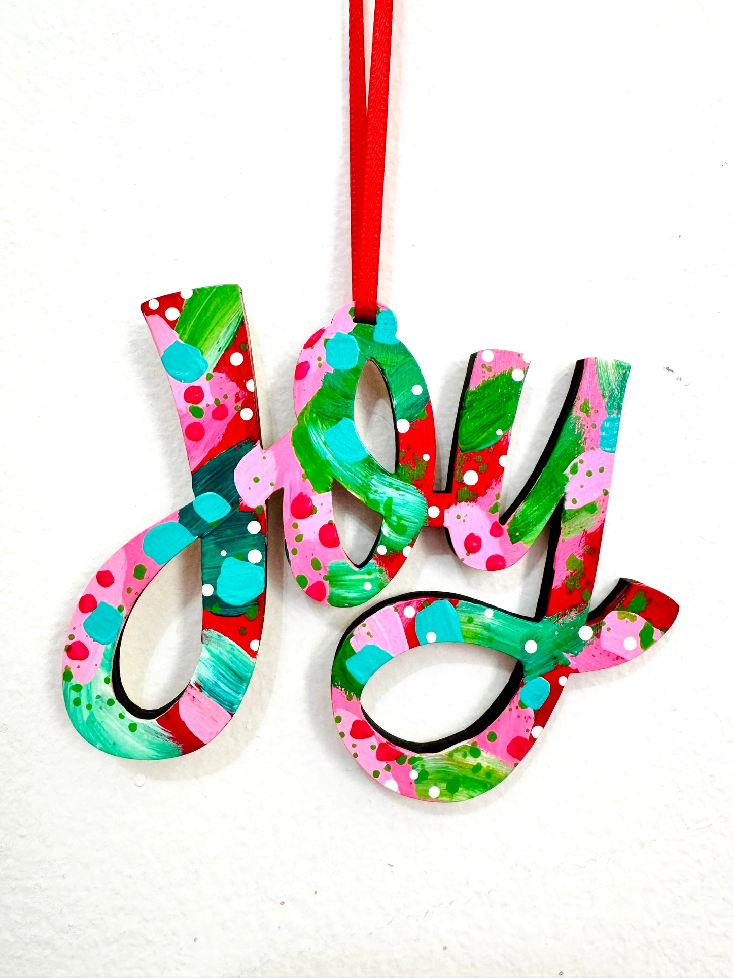 Hand Painted Joy Christmas Ornament 1