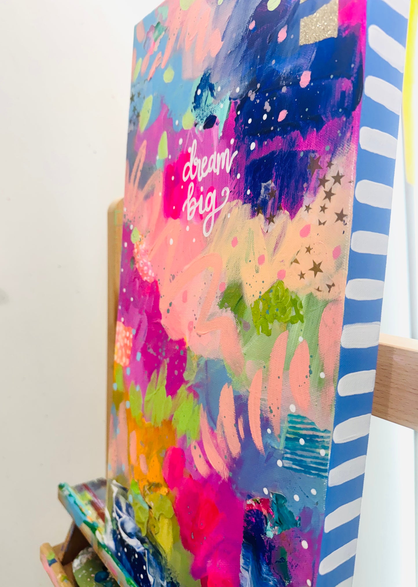 "Dream Big Abstract Collage" Original Painting #24 of 52 Weeks of Colorful Joy 2026