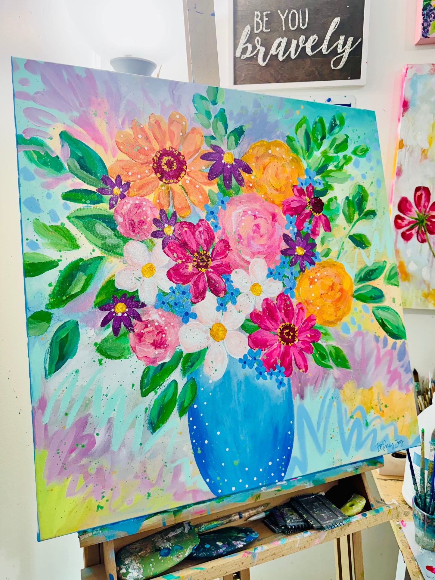 "Where Joy Blooms" Original Painting #25 of 52 Weeks of Colorful Joy 2026