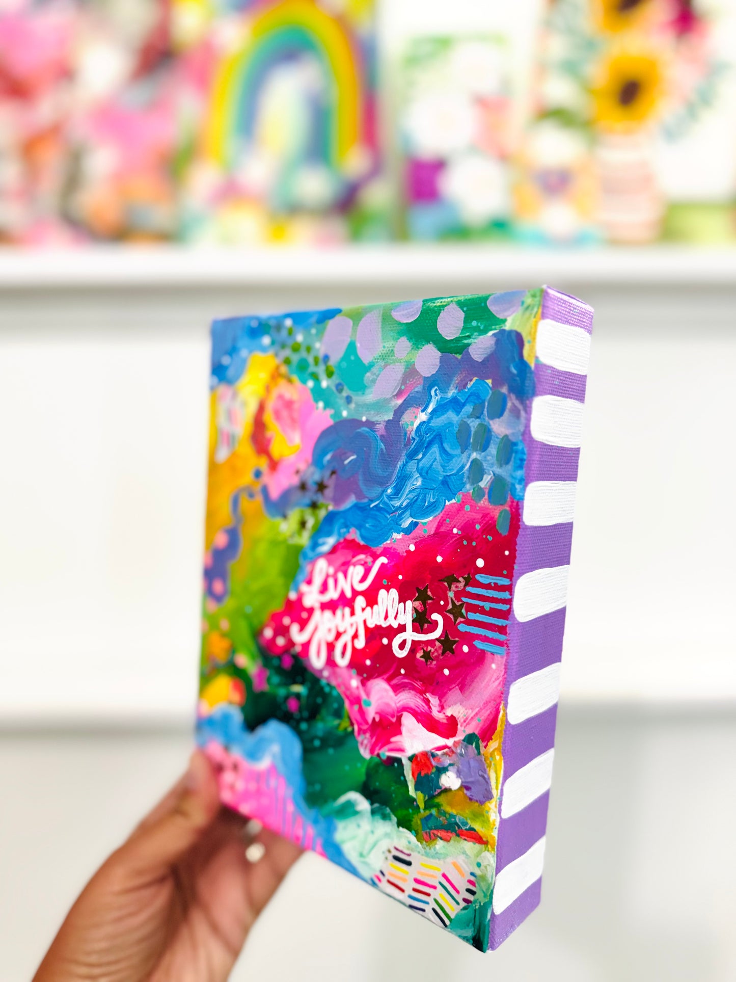 "Live Joyfully Abstract Collage" Original Painting #22 of 52 Weeks of Colorful Joy 2026