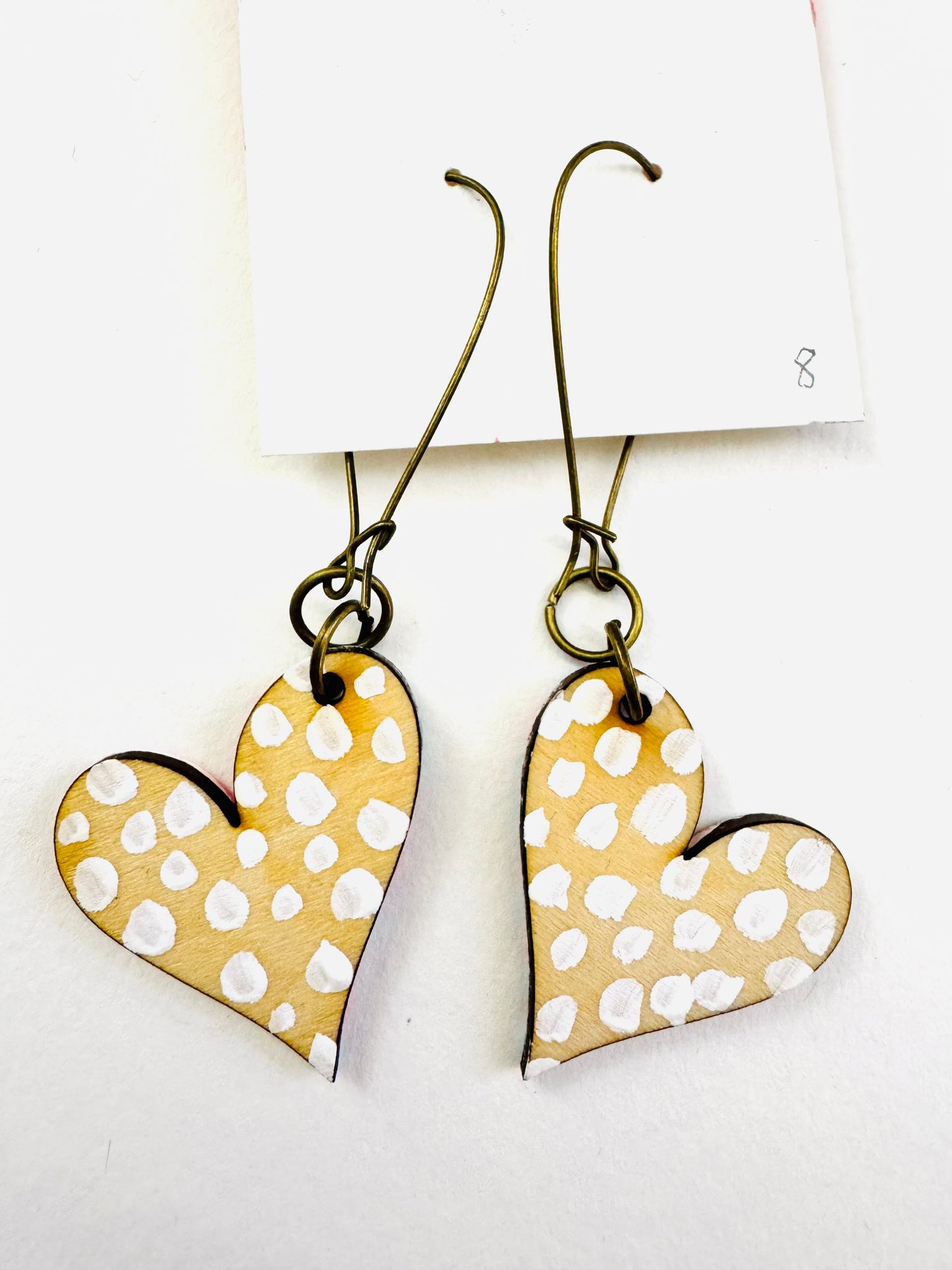 Colorful, Hand Painted, Valentine Heart Shaped Earrings 8