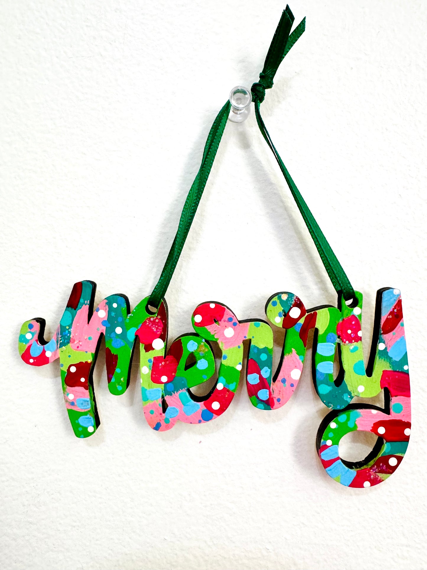 Hand Painted Merry Christmas Ornament 5