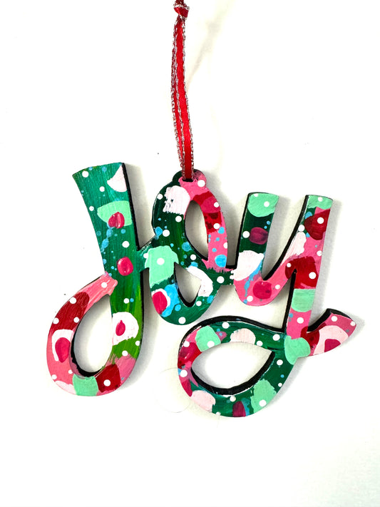 Joy Hand Painted Christmas Ornament 32