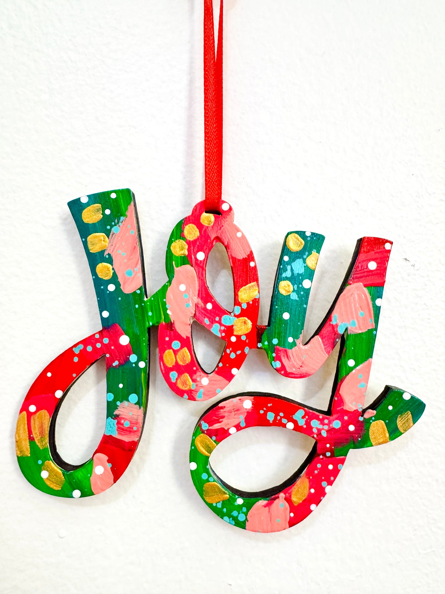 Hand Painted Joy Christmas Ornament 13