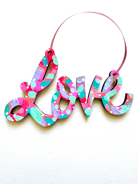 Hand Painted Wooden Love Wall Hanging/Ornament 18
