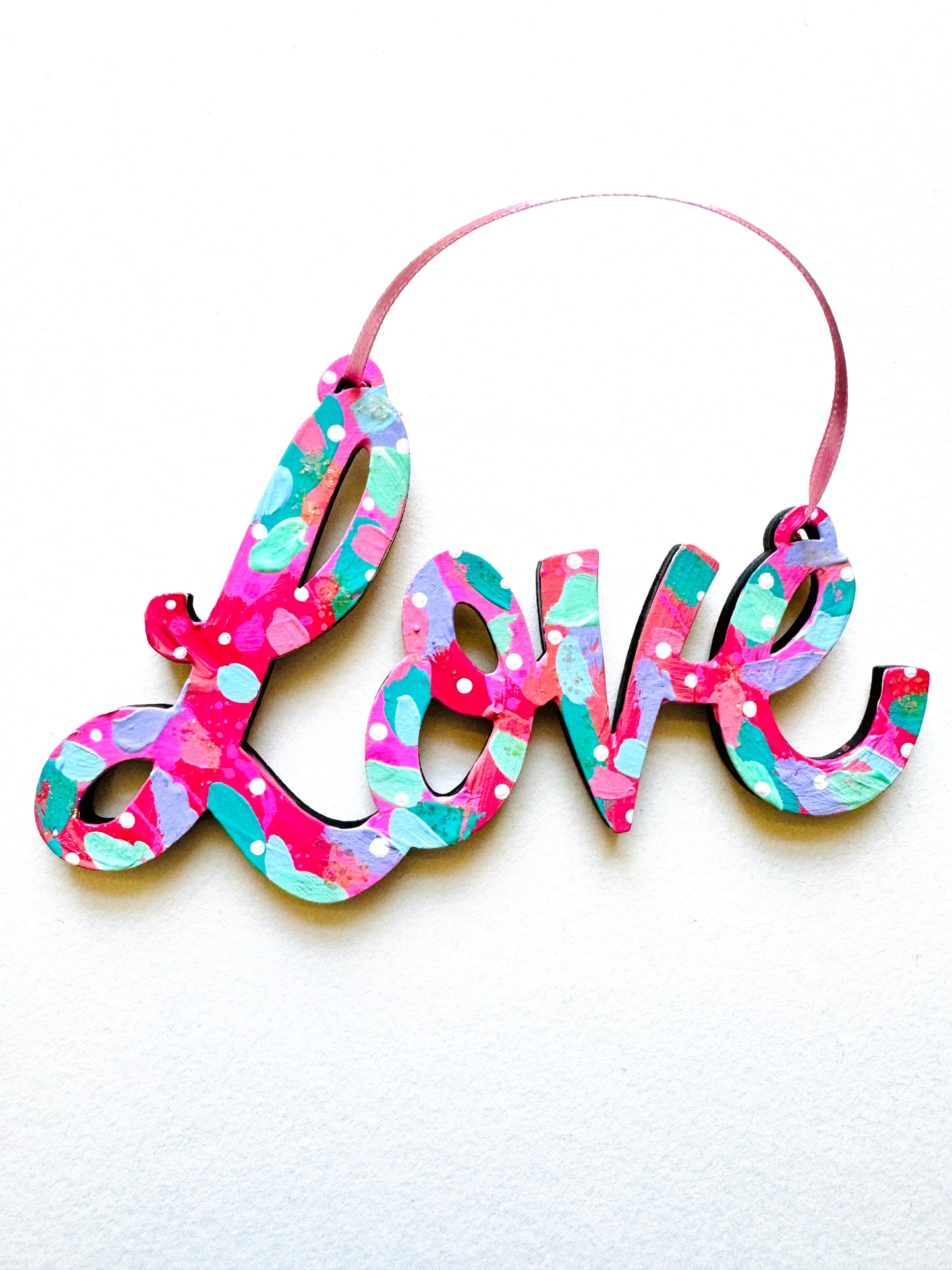Hand Painted Wooden Love Wall Hanging/Ornament 19