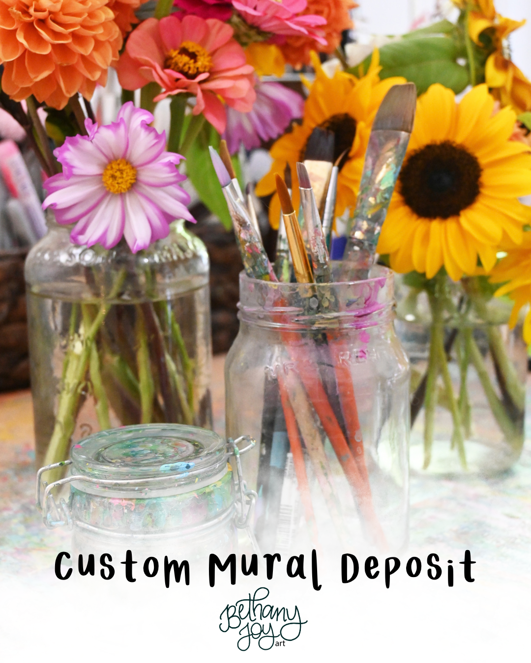 Custom Floral Ceiling Mural Deposit