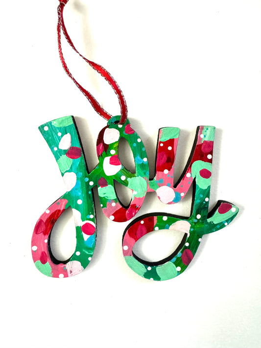 Joy Hand Painted Christmas Ornament 34