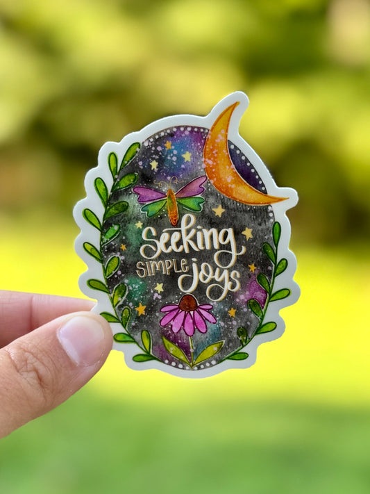 Seeking Simple Joys Vinyl Sticker July 2025 Sticker of the Month