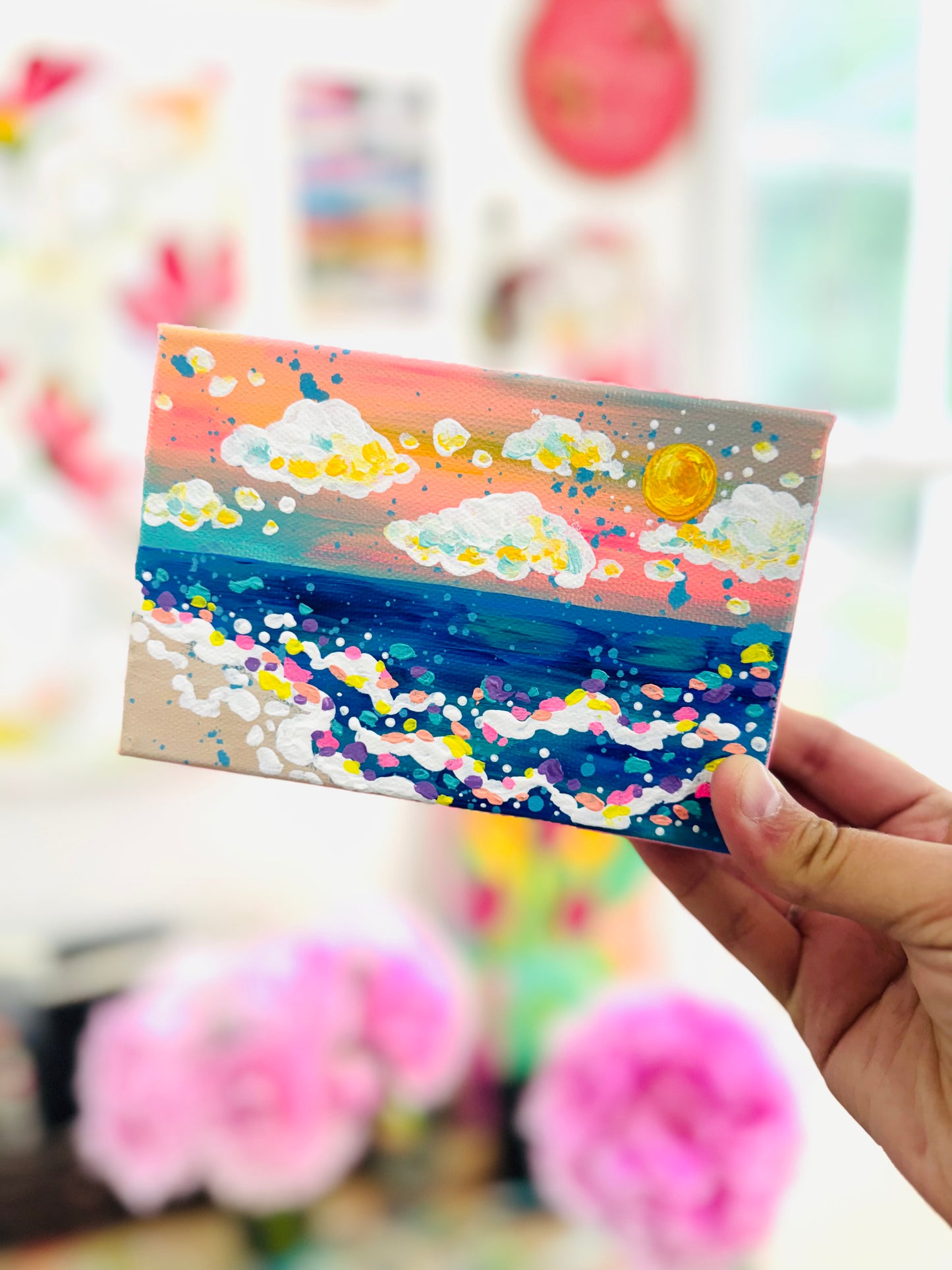 "Peach Sunrise" Original Painting #20 of 52 Weeks of Colorful Joy 2026