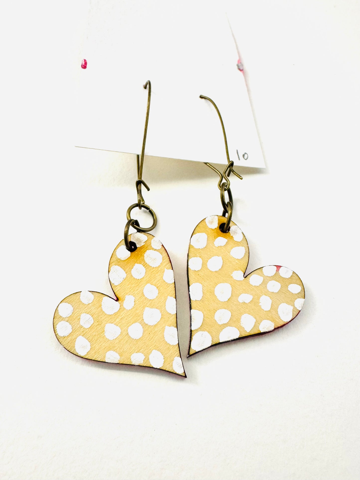 Colorful, Hand Painted, Valentine Heart Shaped Earrings 10