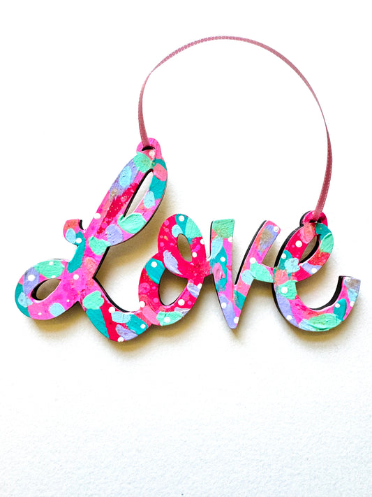 Hand Painted Wooden Love Wall Hanging/Ornament 14