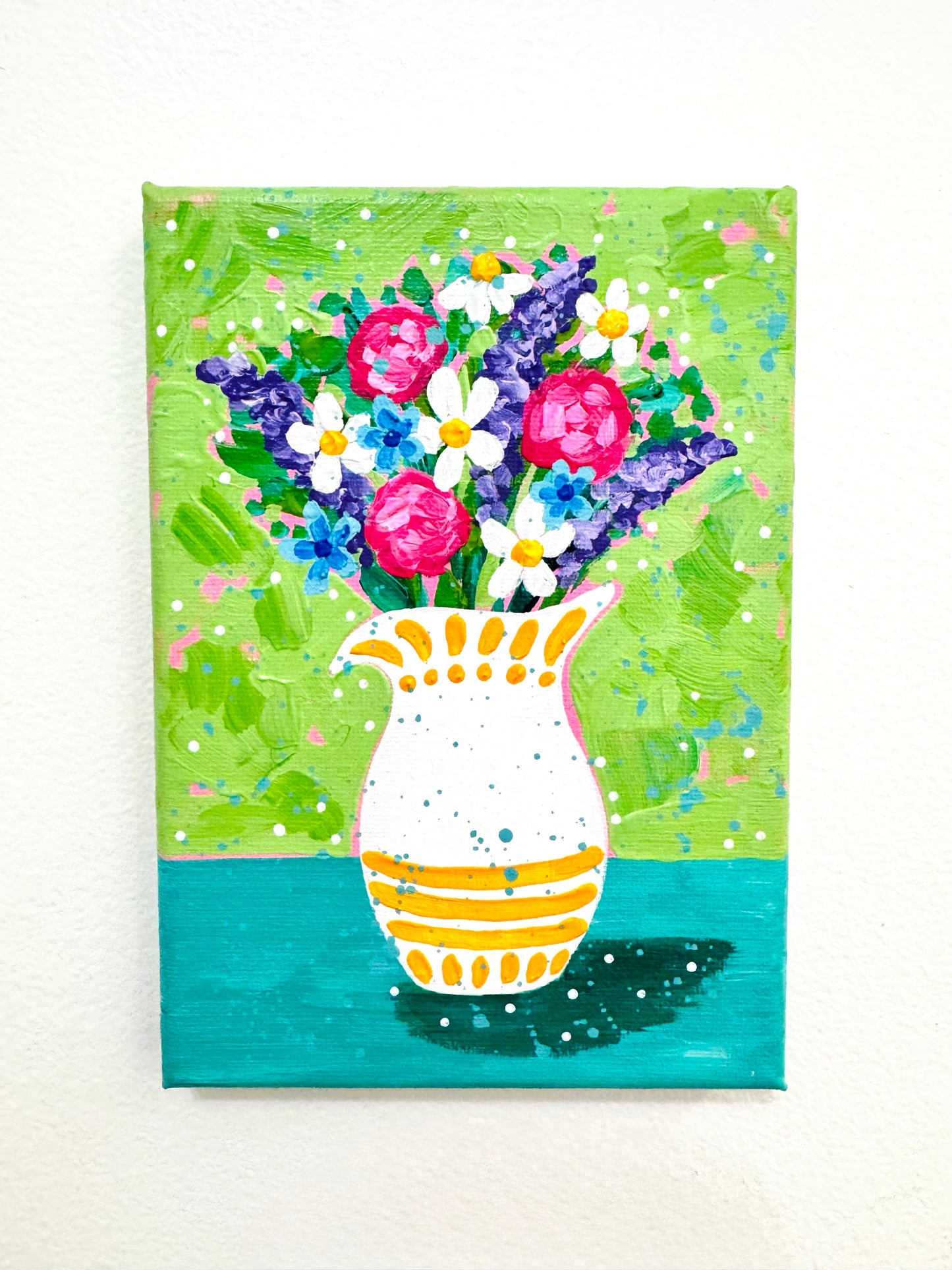 "Petal Poetry" Original Floral Painting on 5x7 inch Canvas