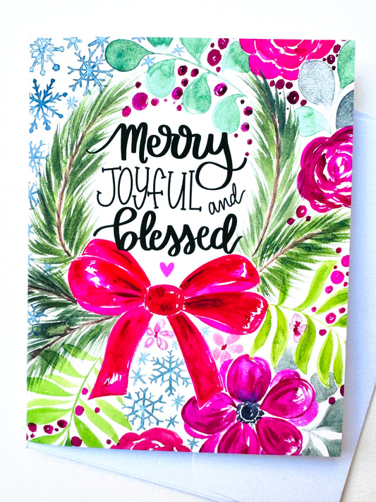 “Merry, Joyful, and Blessed” Card with Envelope