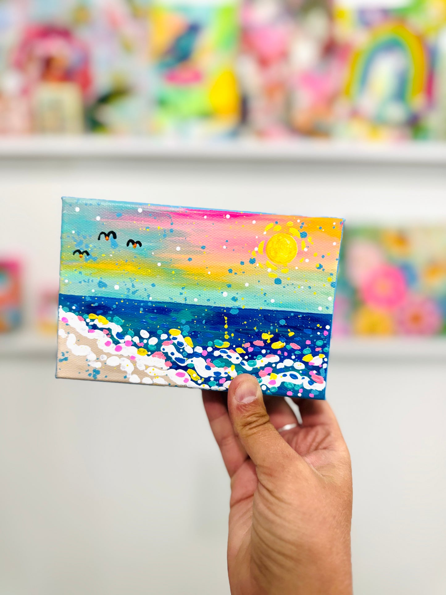 "Beach Day Confetti" Original Painting #19 of 52 Weeks of Colorful Joy 2026