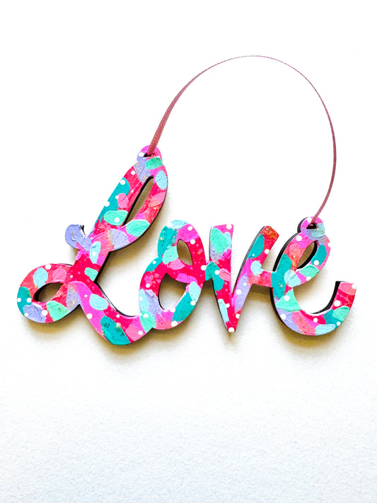 Hand Painted Wooden Love Wall Hanging/Ornament 13