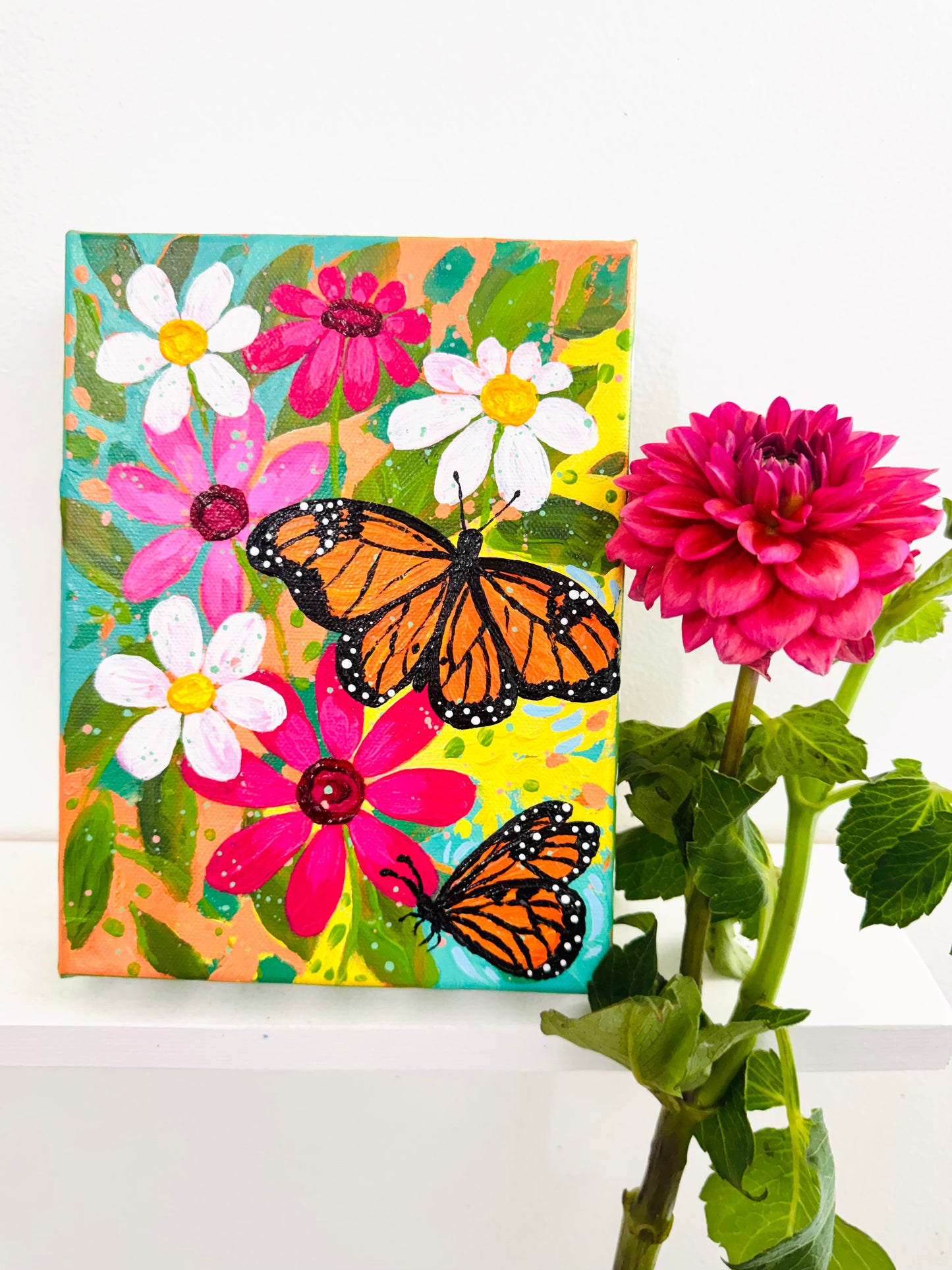 "Butterfly Blooms" Original Painting #34 of 52 Weeks of Colorful Joy 2026