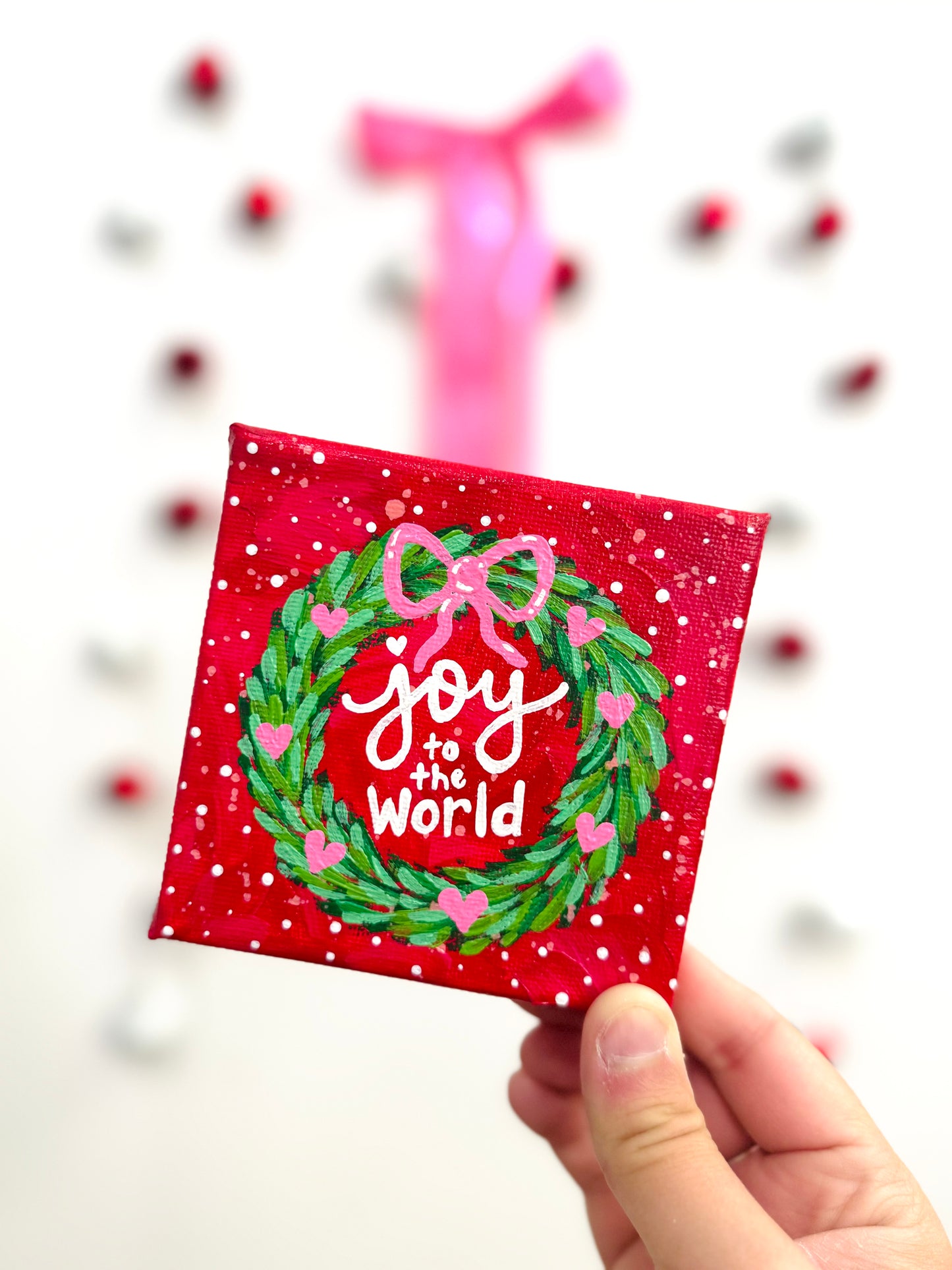 Christmas Wreath Mini Canvas Joy to the World
