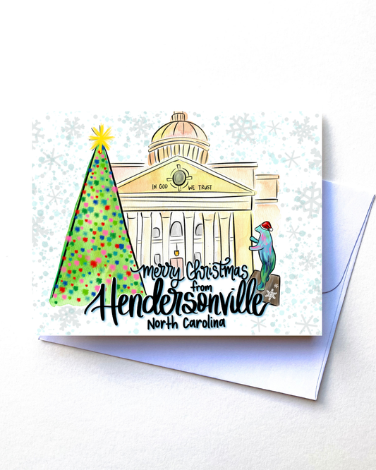 "Merry Christmas from Hendersonville, North Carolina" Card with Envelope