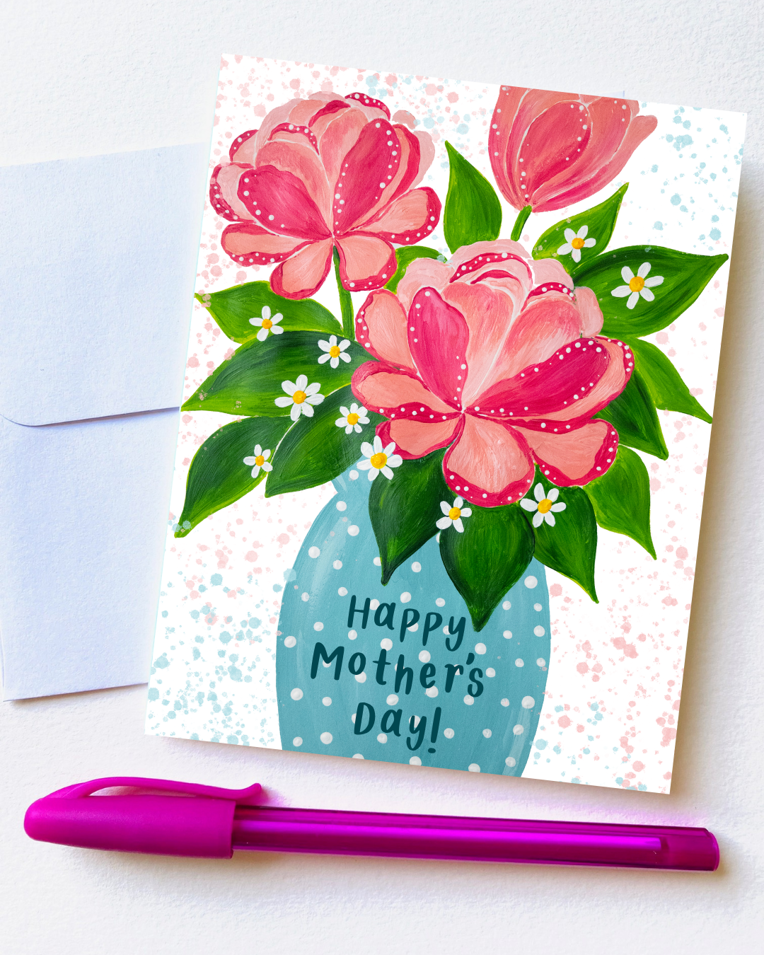 "Happy Mother's Day Peonies" Card with Envelope