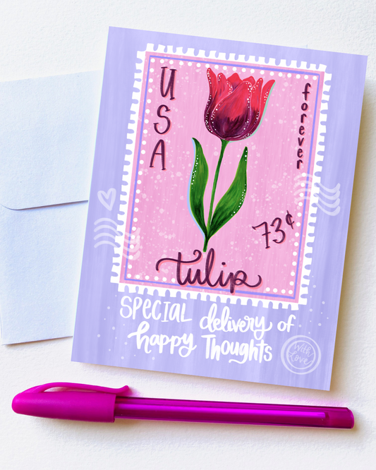 "Special Delivery of Happy Thoughts" Card with Envelope