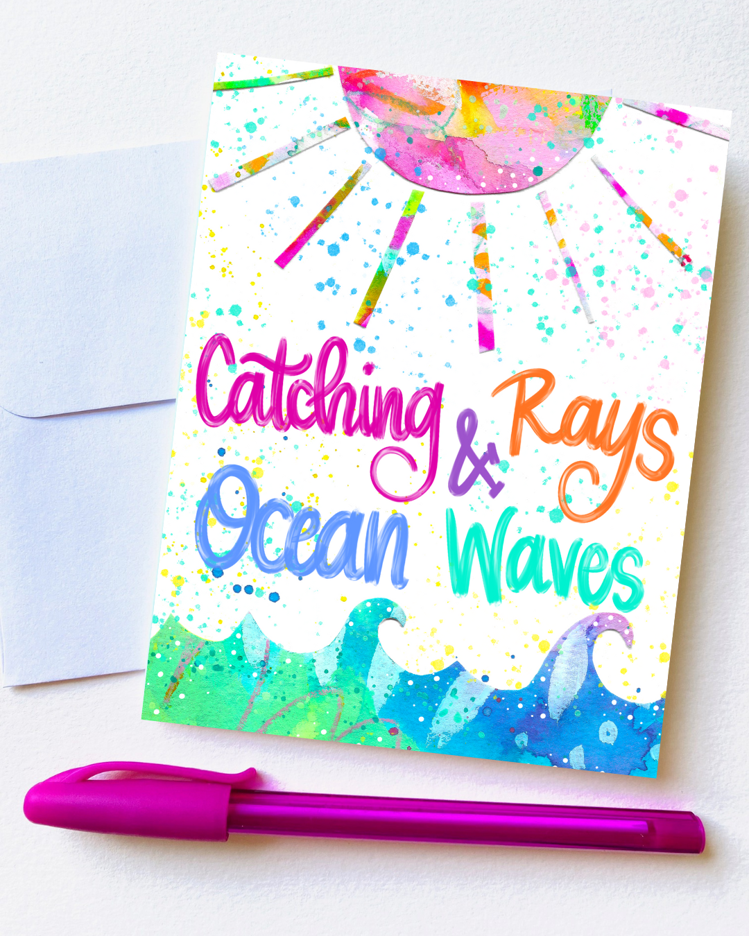 "Catching Rays and Ocean Waves" Card with Envelope