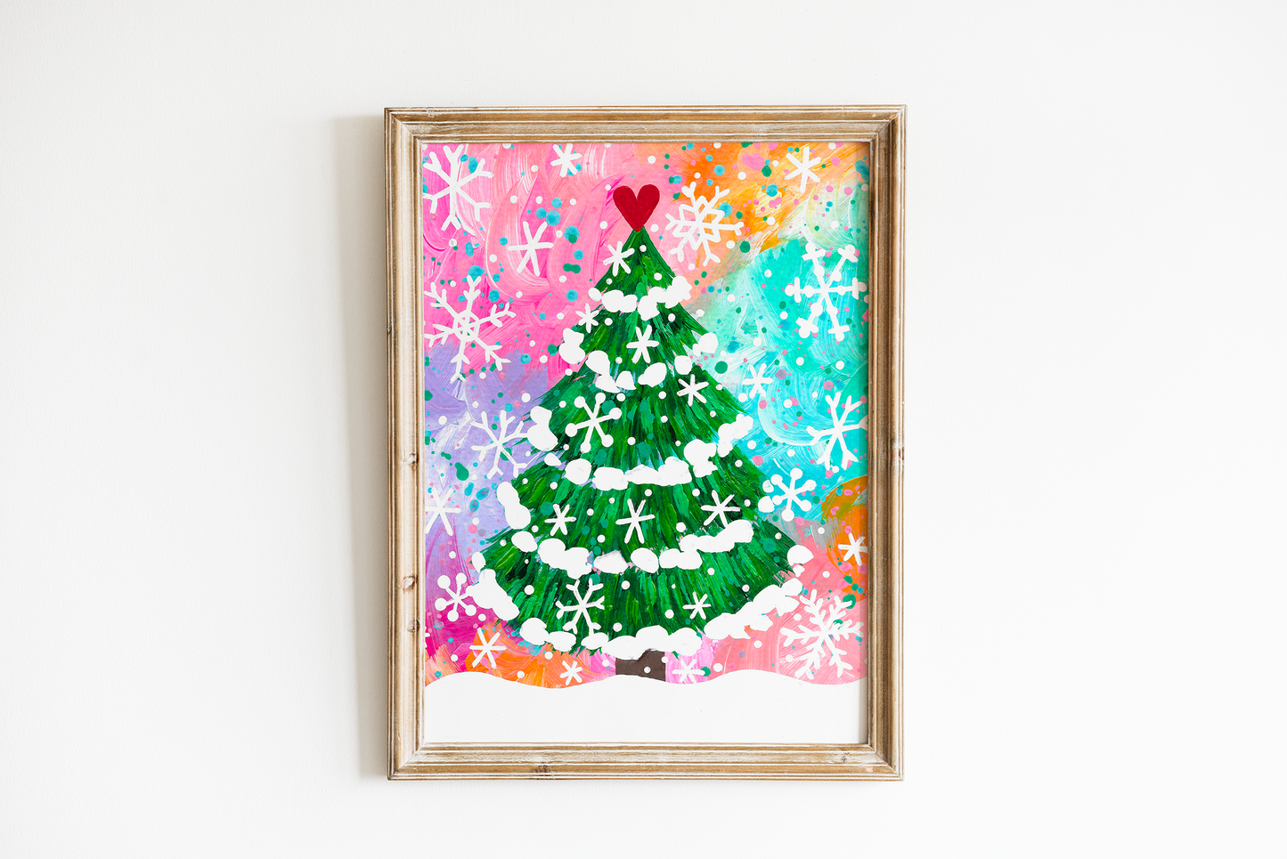 "Pink Rainbow Christmas Tree" Bethany Joy Christmas Art Print
