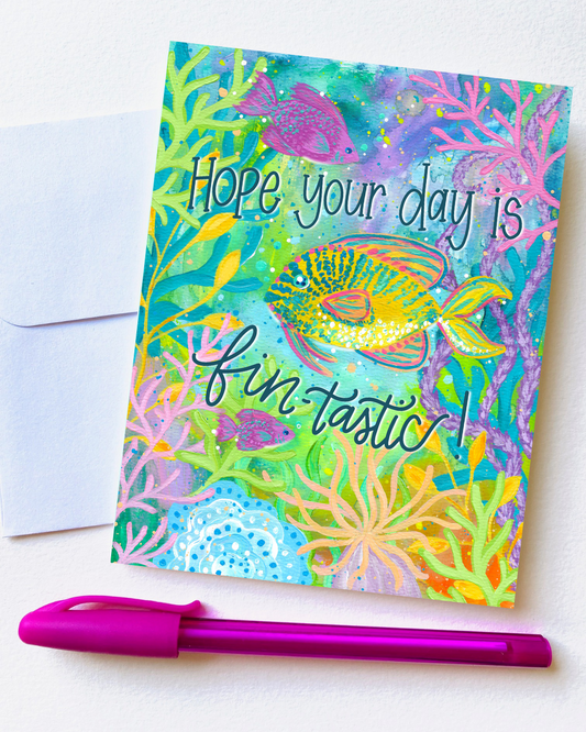 "Hope Your Day is Fin-tastic" Card with Envelope
