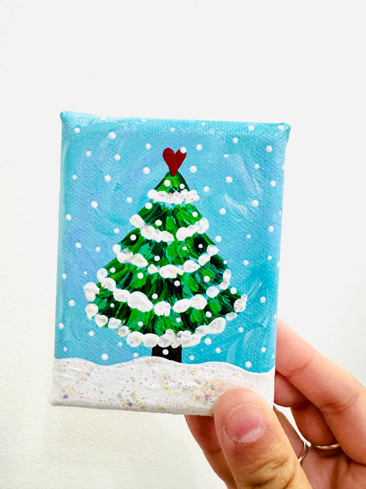 Christmas Tree Mini Canvas Blue 4