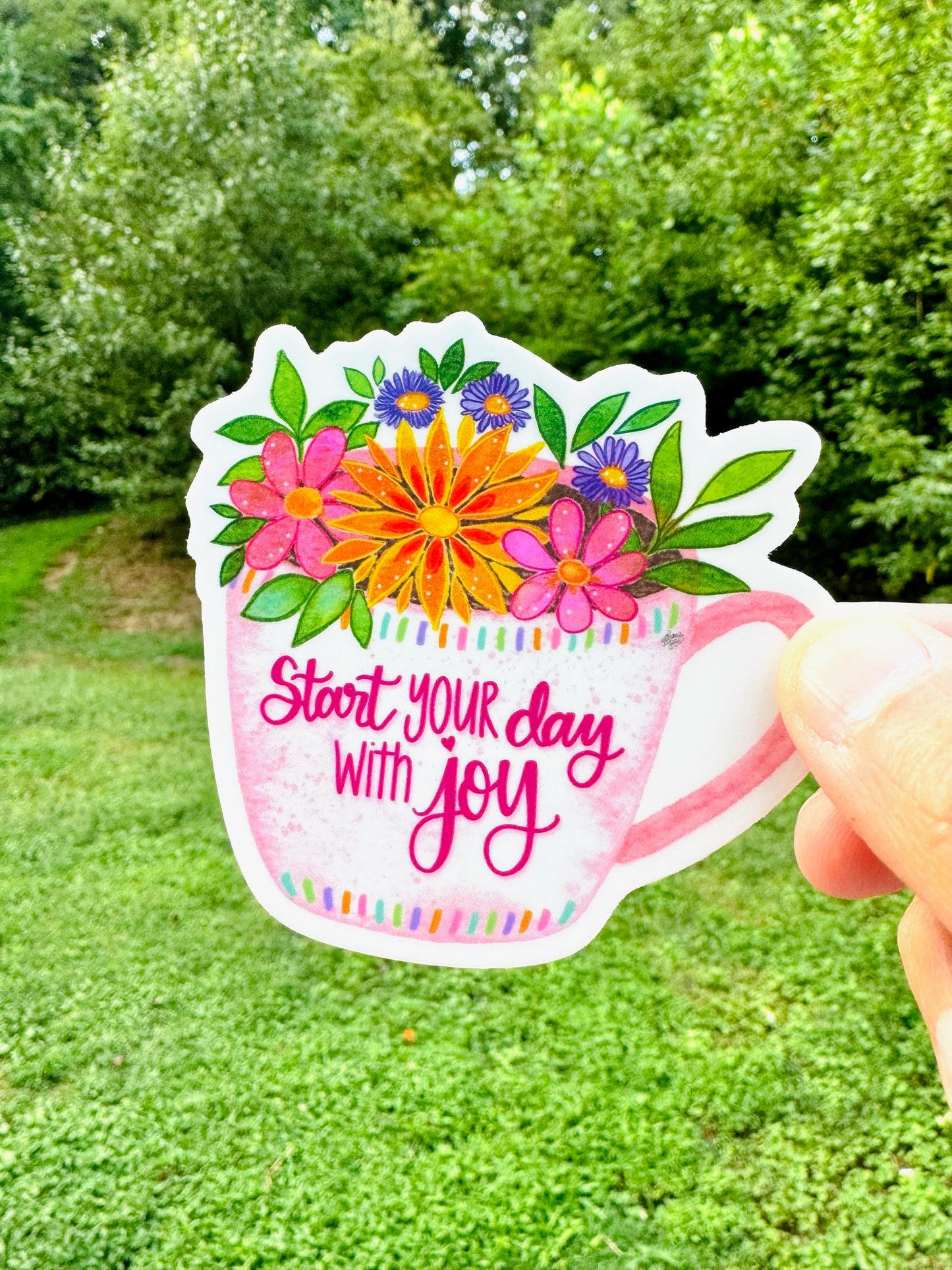 Floral Coffee Mug Vinyl September 2024 Sticker of the Month