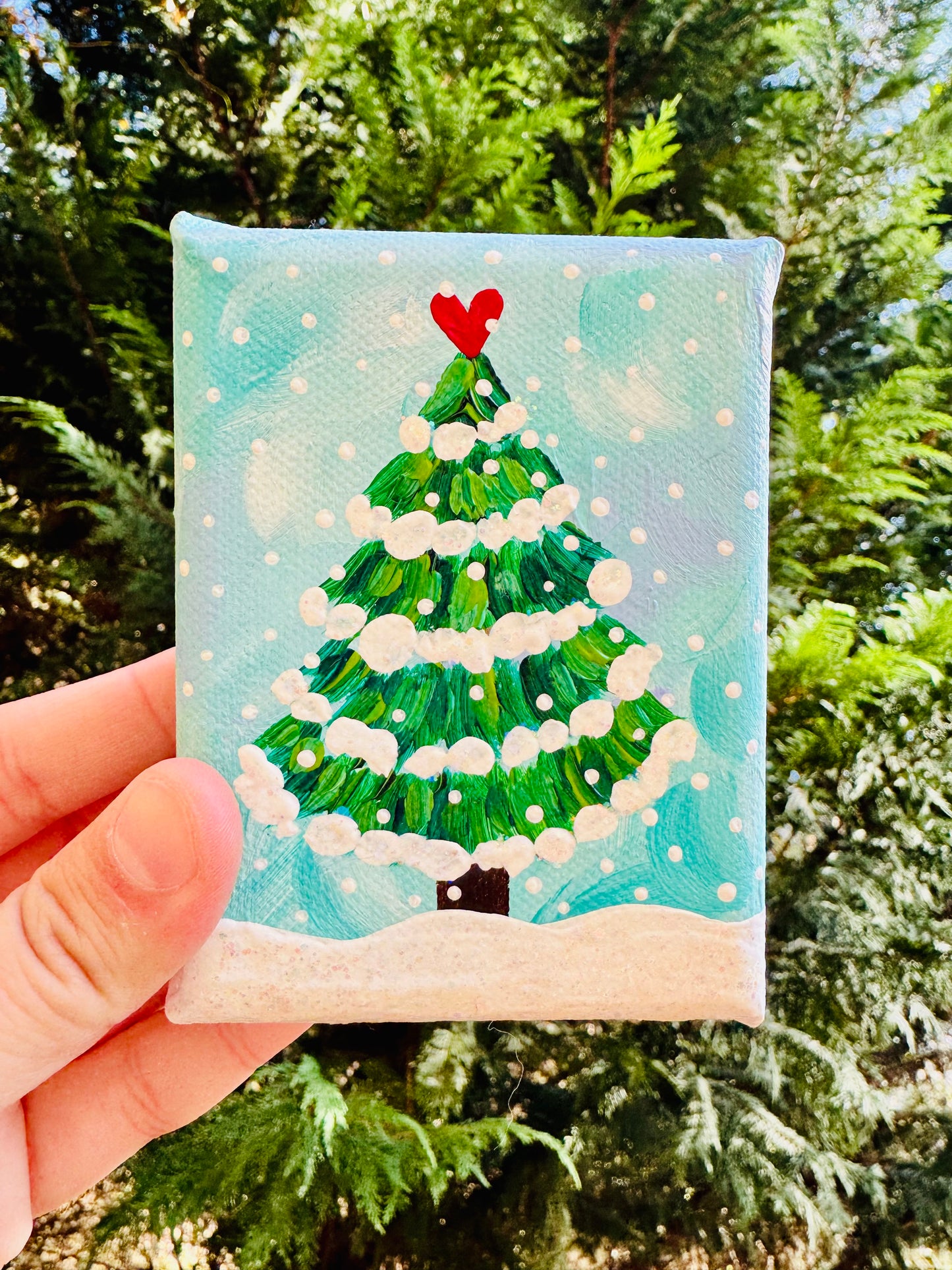 Christmas Tree Mini Canvas Blue 2