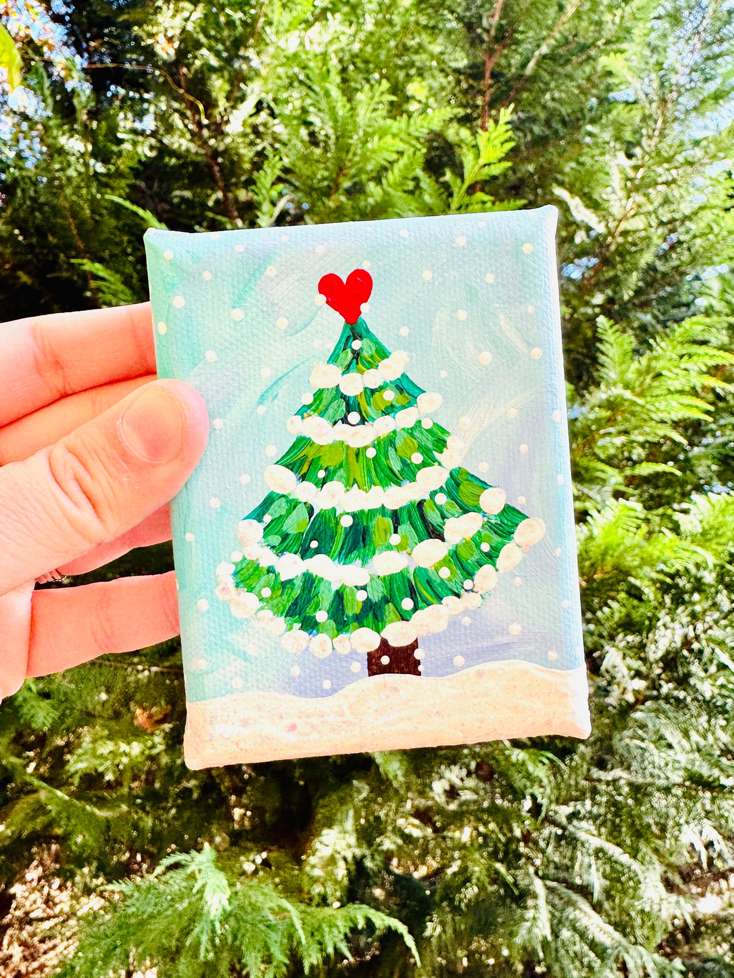 Christmas Tree Mini Canvas Blue 5