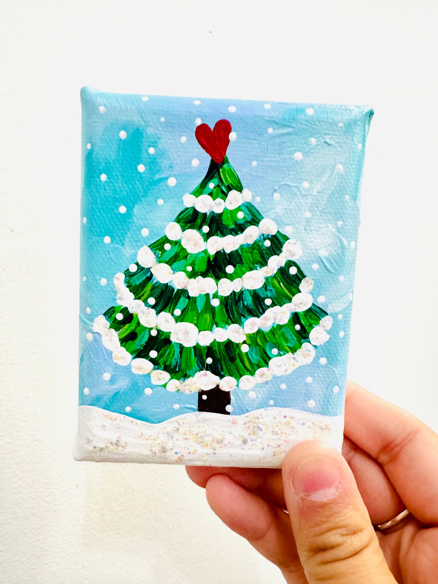 Christmas Tree Mini Canvas Blue 7